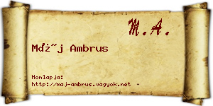 Máj Ambrus névjegykártya